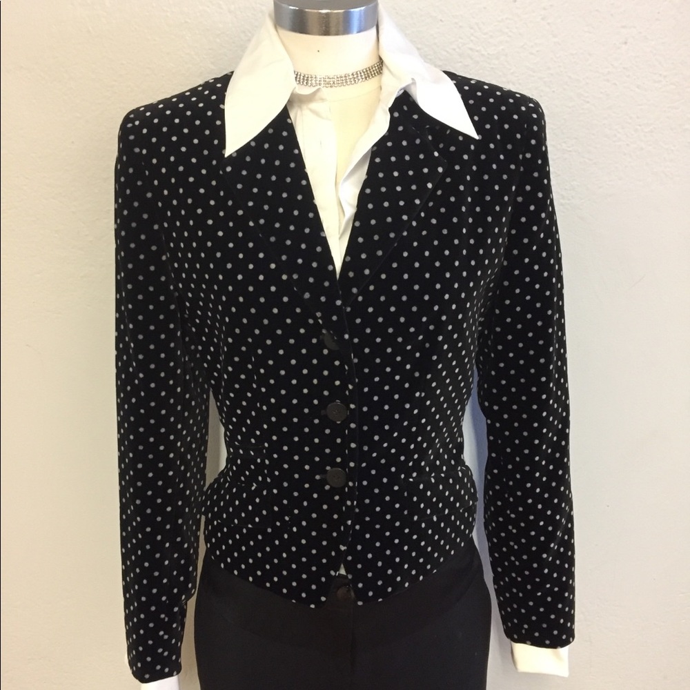 Mix and Match Velvet Polka Dot Blazer